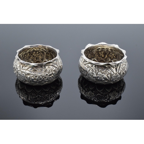 313 - A pair of silver salts (Birmingham 1895 John Millward Banks) 20.0 grams. In good condition with no o... 