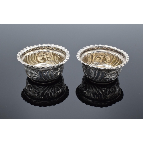 314 - A pair of silver salts (Birmingham 1902 William Aitkin) 24.9 grams. In good condition with no obviou... 