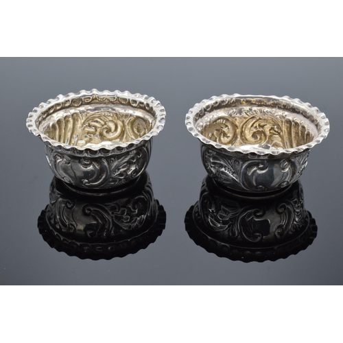 314 - A pair of silver salts (Birmingham 1902 William Aitkin) 24.9 grams. In good condition with no obviou... 