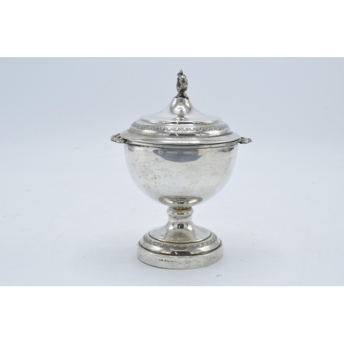 318 - A Sterling 925 silver lidded caviar pot marked 'Sterling 925' to the base. Weight 130.2 grams. 13cm ... 