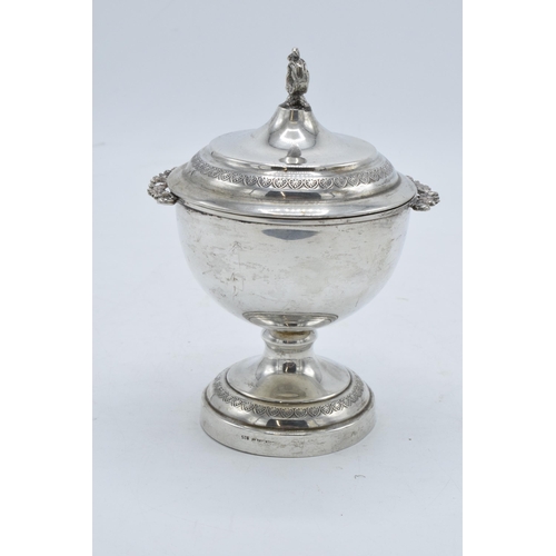 318 - A Sterling 925 silver lidded caviar pot marked 'Sterling 925' to the base. Weight 130.2 grams. 13cm ... 