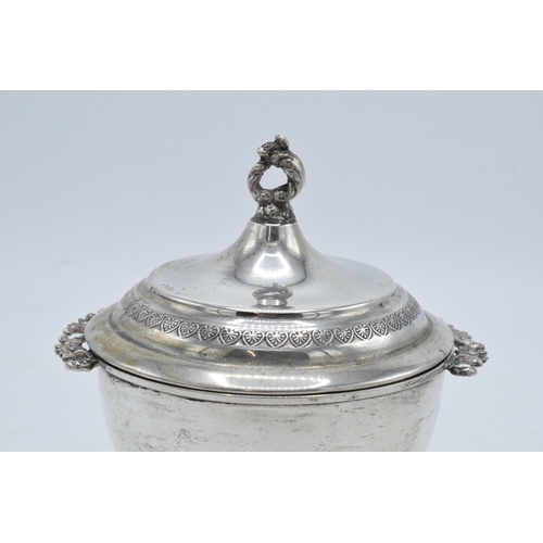 318 - A Sterling 925 silver lidded caviar pot marked 'Sterling 925' to the base. Weight 130.2 grams. 13cm ... 