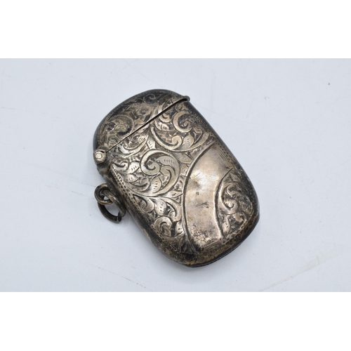 327 - Silver vesta case. Hallmarked for Birmingham 1900. 22.0 grams.