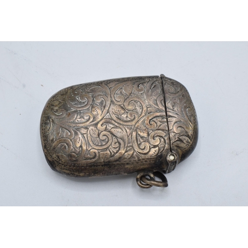 327 - Silver vesta case. Hallmarked for Birmingham 1900. 22.0 grams.