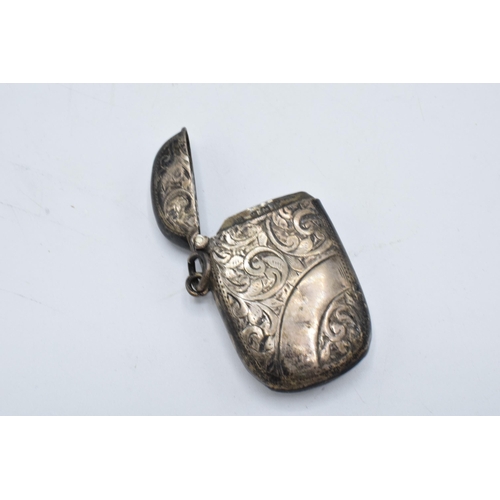 327 - Silver vesta case. Hallmarked for Birmingham 1900. 22.0 grams.