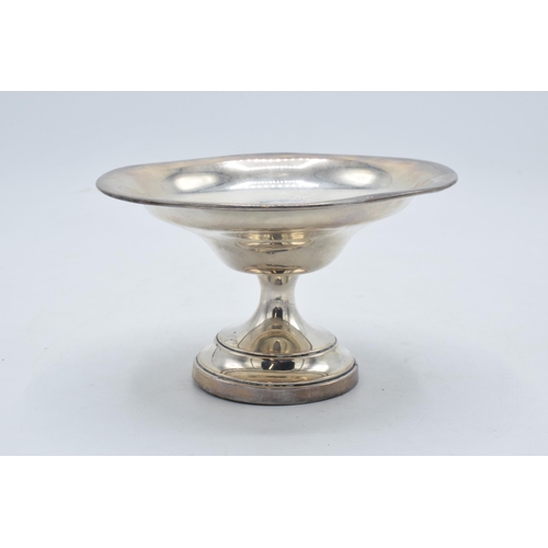 334 - A loaded silver comport hallmarked for Birmingham 1920 or 1945. 14cm diameter. In good condition wit... 