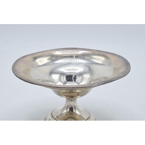 334 - A loaded silver comport hallmarked for Birmingham 1920 or 1945. 14cm diameter. In good condition wit... 