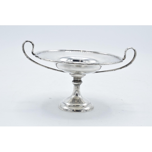 344 - A silver comport / footed bowl hallmarked for London 1912. 115.0 grams. In good condition. 9.5cm tal... 