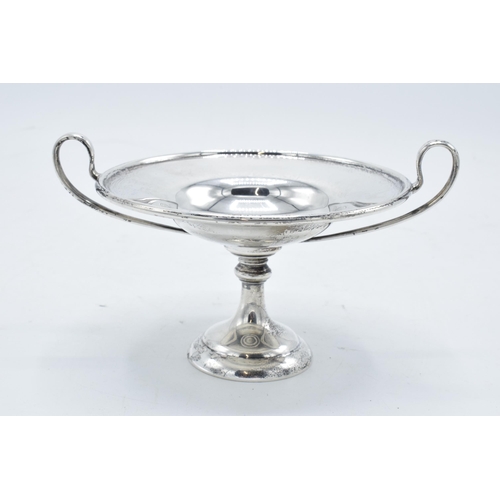 344 - A silver comport / footed bowl hallmarked for London 1912. 115.0 grams. In good condition. 9.5cm tal... 