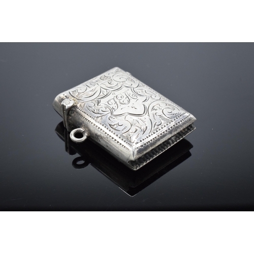 360 - Silver vesta case hallmarked for Birmingham 1908. 17.2 grams. In good condition with expected wear a... 