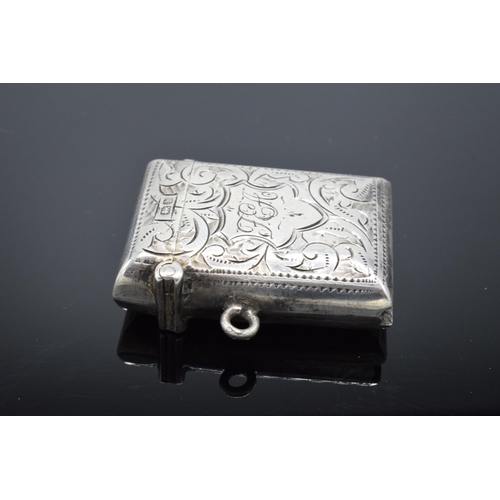 360 - Silver vesta case hallmarked for Birmingham 1908. 17.2 grams. In good condition with expected wear a... 