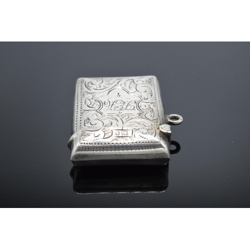 360 - Silver vesta case hallmarked for Birmingham 1908. 17.2 grams. In good condition with expected wear a... 