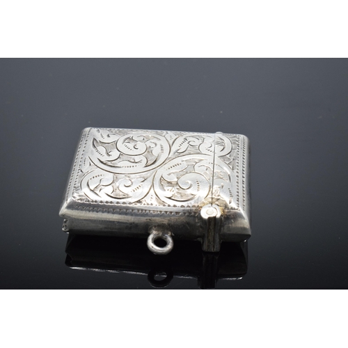 360 - Silver vesta case hallmarked for Birmingham 1908. 17.2 grams. In good condition with expected wear a... 