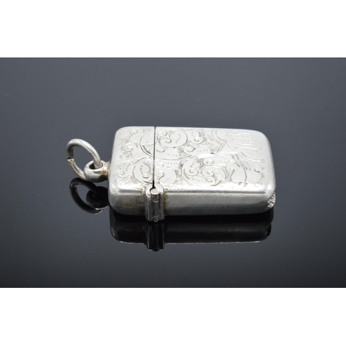 361 - Silver vesta case hallmarked for Birmingham 1898. 13.8 grams. In good condition with expected wear a... 