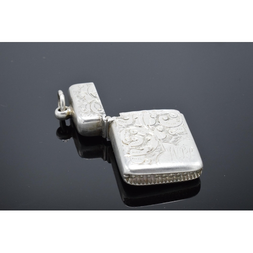 361 - Silver vesta case hallmarked for Birmingham 1898. 13.8 grams. In good condition with expected wear a... 