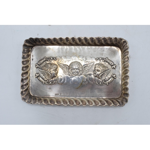 375 - Silver Reynold's Angels rectangular tray. 57.1 grams. Birmingham 1904. Hallmarks slightly rubbed. 14... 