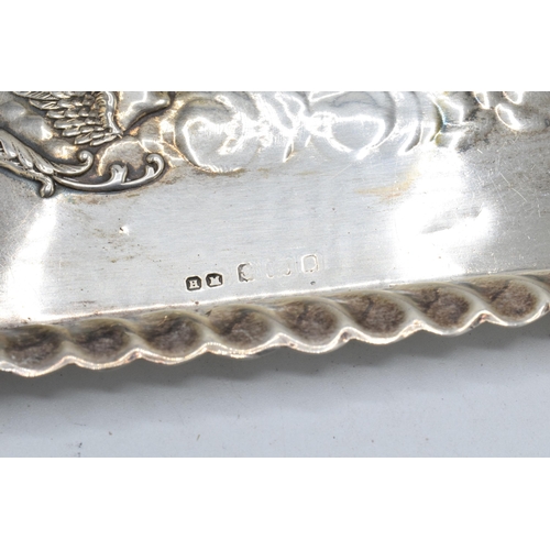 375 - Silver Reynold's Angels rectangular tray. 57.1 grams. Birmingham 1904. Hallmarks slightly rubbed. 14... 