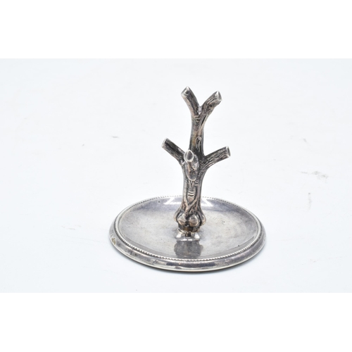 392 - A silver ring tree with tray. Birmingham 1927. 18.6 grams.