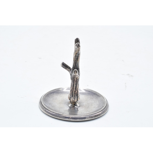 392 - A silver ring tree with tray. Birmingham 1927. 18.6 grams.