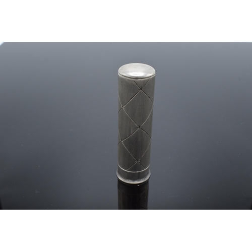 397 - Scandinavian silver lipstick holder / tube. 5.5cm long. 31.0 grams gross weight.