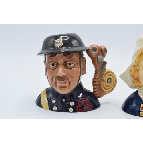 110 - Royal Doulton character jugs Fireman D7215 and Nurse D7216 (2). In good condition with no obvious da... 