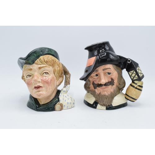 112 - Large Royal Doulton character jugs to include Dick Whittington D6375 and Guy Fawkes (2). In good con... 