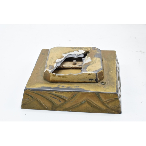 154A - An Art-Deco nude figural lamp base with the lady supporting the light shade with impressed 'Limousin... 