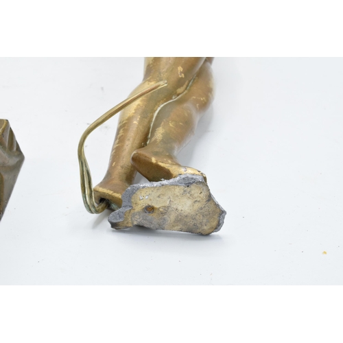 154A - An Art-Deco nude figural lamp base with the lady supporting the light shade with impressed 'Limousin... 