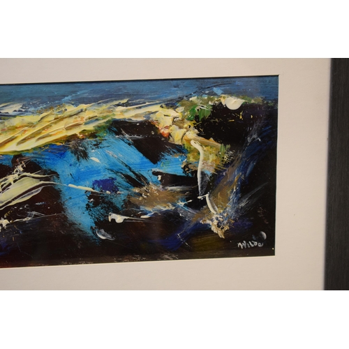 185A - David Wilde (1913-1974) abstract acrylic painting 'Wild Seashore' with signature bottom right. In mo... 