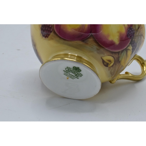 78 - Aynsley cup and saucer in the Orchard Gold design (2). Both pieces are signed by N. Brunt. In good c... 