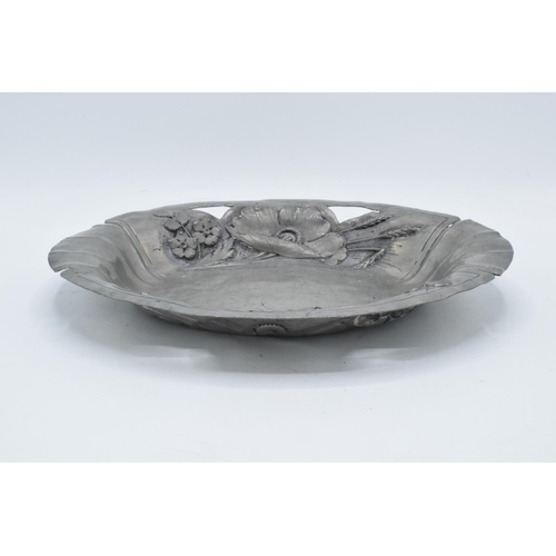 210 - Early 20th century French pewter dish in the Arts and Crafts style marked 'Rispal' with 'Etain' on t... 