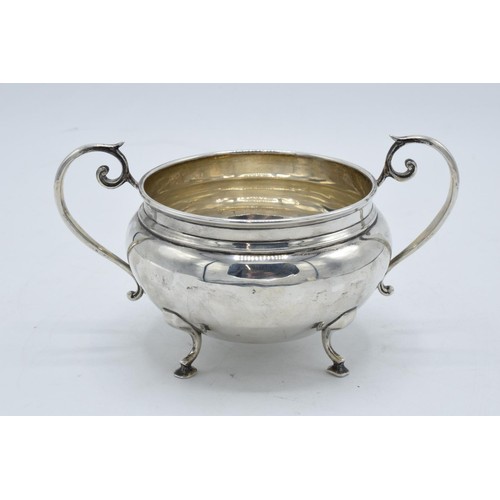 182 - Silver 3-piece tea set to consist of the teapot, milk and sugar bowl (3). Hallmarked for Birmingham ... 