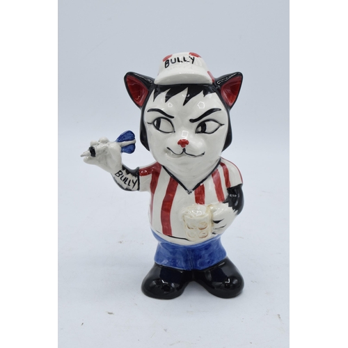 100 - Lorna Bailey model of Bully the Darts Playing Cat. 16cm tall. In good condition with no obvious dama... 