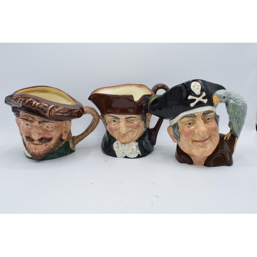 120G - Large Royal Doulton character jugs to include Old Charley, Sir Francis Drake and Long John Silver (3... 