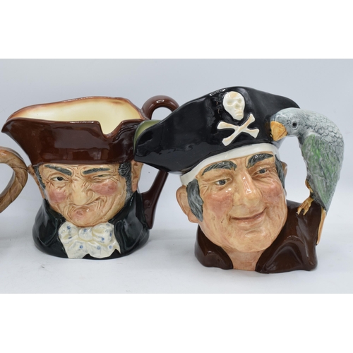 120G - Large Royal Doulton character jugs to include Old Charley, Sir Francis Drake and Long John Silver (3... 