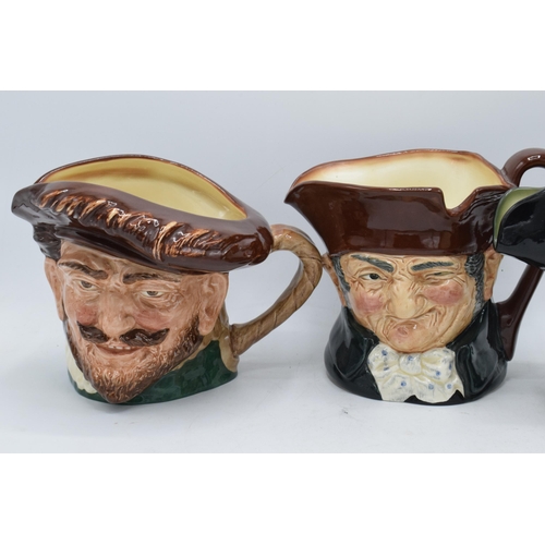 120G - Large Royal Doulton character jugs to include Old Charley, Sir Francis Drake and Long John Silver (3... 