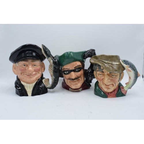 120H - Large Royal Doulton character jugs to include The Paocher, Dick Turpin and Lobsterman (3). In good c... 