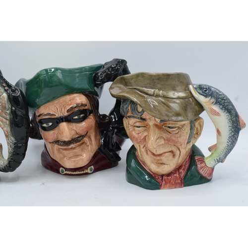 120H - Large Royal Doulton character jugs to include The Paocher, Dick Turpin and Lobsterman (3). In good c... 