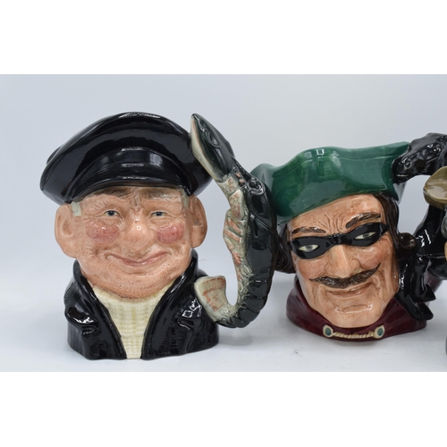 120H - Large Royal Doulton character jugs to include The Paocher, Dick Turpin and Lobsterman (3). In good c... 