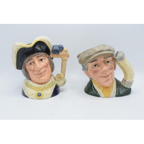 120I - Large Royal Doulton character jugs to include The Busker D6775 and Dick Whittington D6846 (2). In go... 