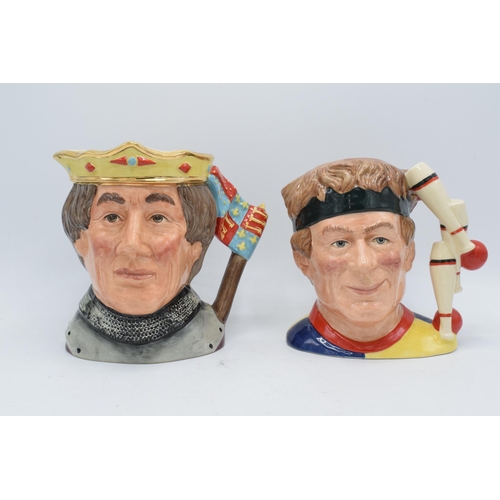 120K - Large Royal Doulton character jugs to include Henry V D6671 and The Juggler (2). In good condition w... 