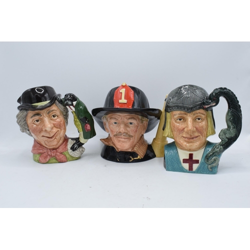 120N - Large Royal Doulton character jugs to include The Fireman D6697, Walrus and Carpenter D6600 and St G... 