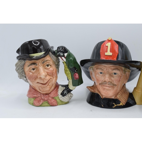 120N - Large Royal Doulton character jugs to include The Fireman D6697, Walrus and Carpenter D6600 and St G... 