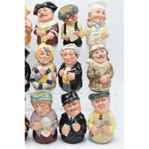 124 - A good collection of Royal Doulton Doultonville Toby jugs to include Len Lifeboat D6811, Pat Parcel ... 