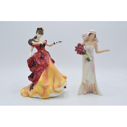 133 - Royal Doulton Figure of the Year Belle HN3703 together with Goebel figure Her Treasured Day 1925 (2)... 