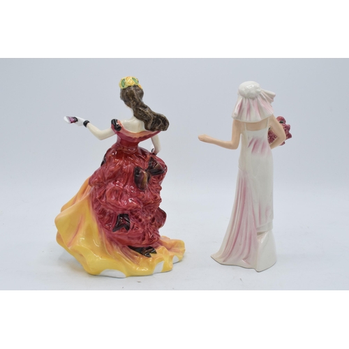 133 - Royal Doulton Figure of the Year Belle HN3703 together with Goebel figure Her Treasured Day 1925 (2)... 