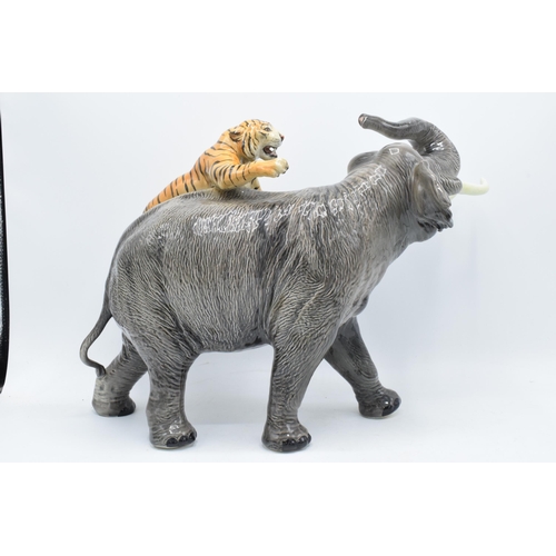 142 - Beswick Elephant and Tiger 1720. In good condition with no obvious damage or restoration. 29.5cm tal... 