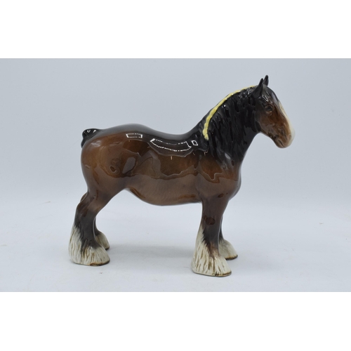 156 - Beswick brown shire 818 together with Royal Doulton dapple grey Shetland pony (2). In good condition... 