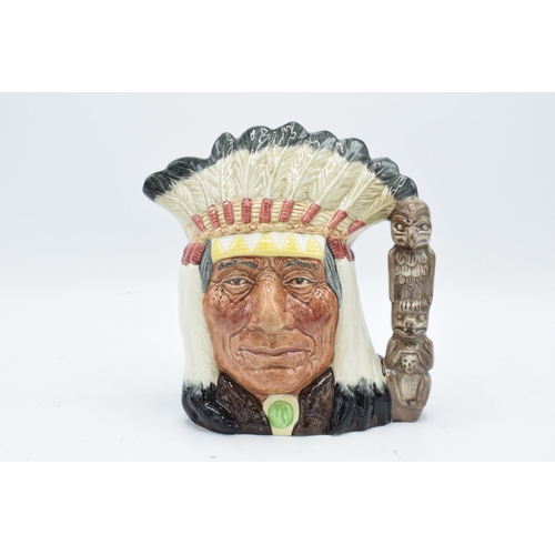 164 - Large Royal Doulton character jug North American Indian D6611 with rare Okoboji 75 Anniversary 1973.... 