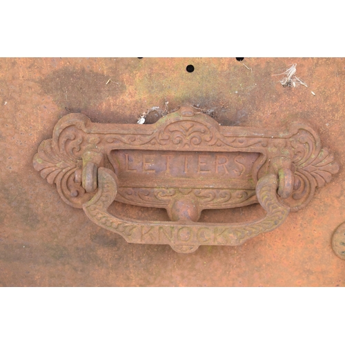 225 - An interesting late 19th century cast metal door (possibly for a furnace / oven) with 'Hanson Tutbur... 